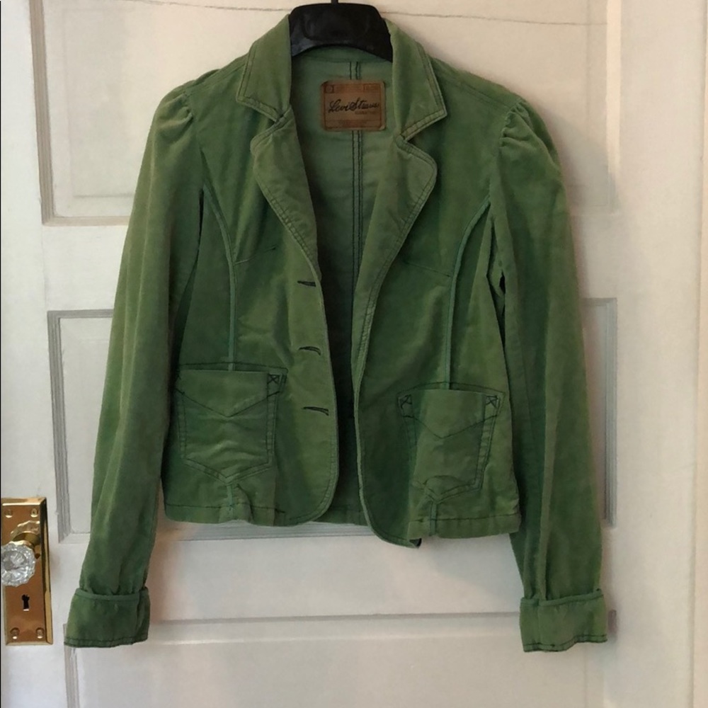 Levi Strauss Green Velvet Blazer Jacket Small